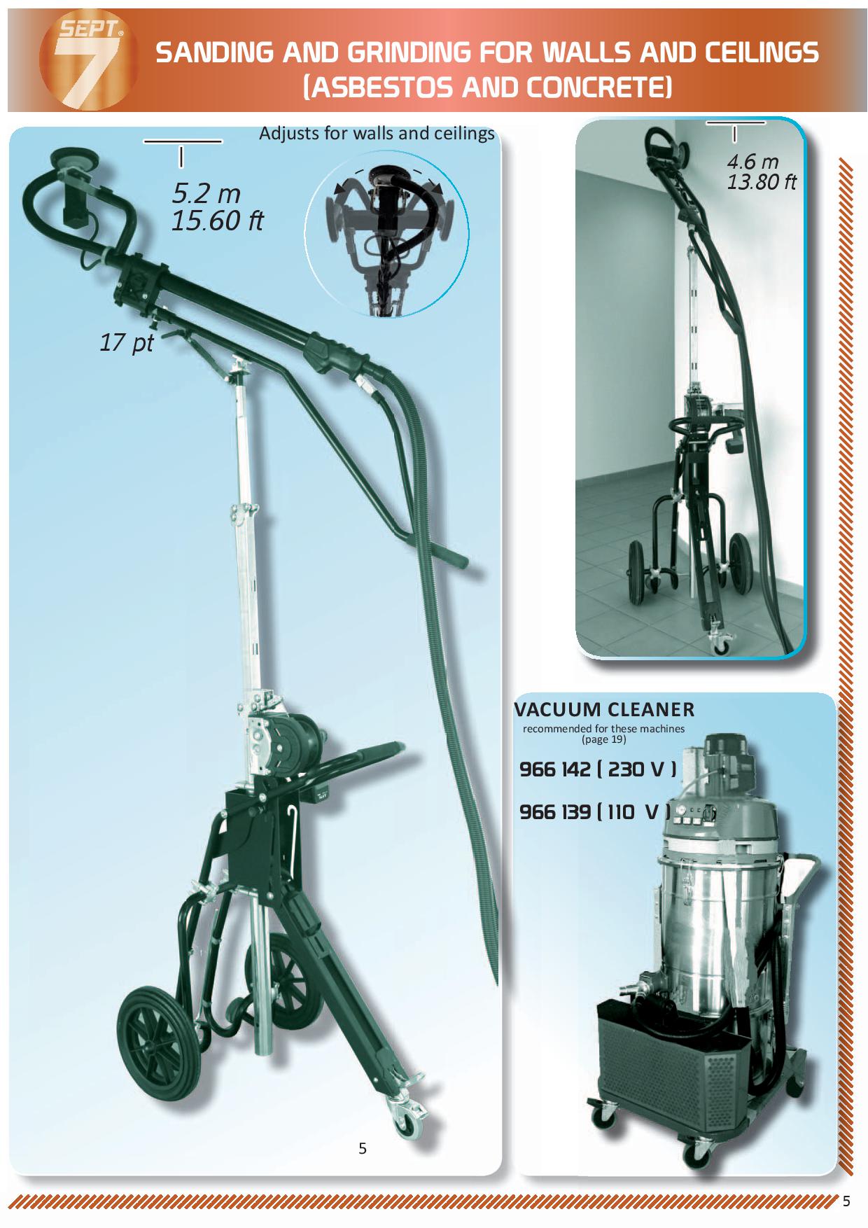 Decken- und Wandschleifsystem für Beton und andere Baustoffe, blue tec
